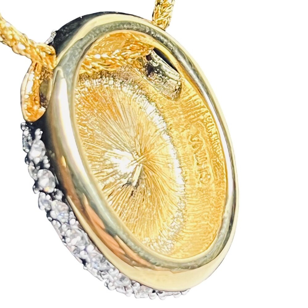 Nolan Miller Gold Tone Rope Chain Necklace With Austrian Crystal Pendant (6005) - Picture 7 of 9